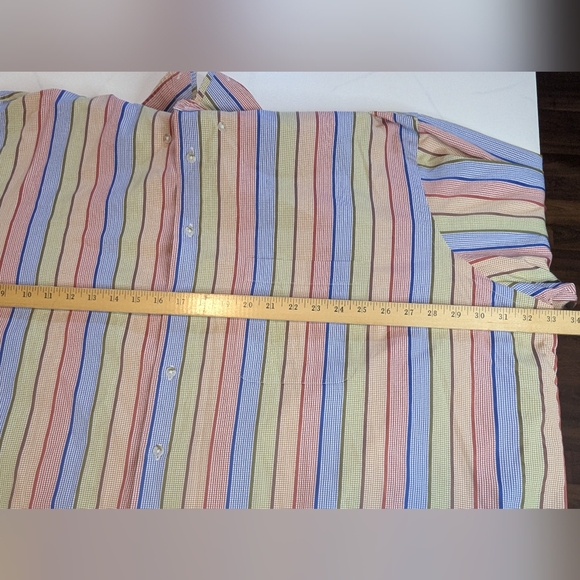 Paul Fredrick Finest 100% Cotton Striped Sport Shirt Button, Mens Size 4XL - Picture 6 of 11